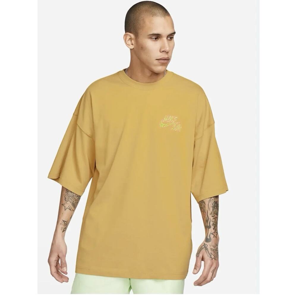Nike Sportswear Oversized Tee Shirt Mens Small Yellow Just Do It